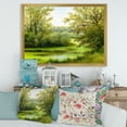 thumbnail image 4 of Spring Trees With Green Pond 20 in x 12 in Framed Painting Canvas Art Print, by Designart, 4 of 4