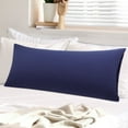 thumbnail image 1 of PiccoCasa Washed Microfiber Body Pillowcases Soft Envelope Navy Blue 20" x 48", 1 of 7