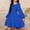 Blue, variant on Girls Long Sleeve Tie Back Dress Kids Fall Square Neck A-Line Mini Dresses 14-15 Years