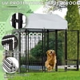 thumbnail image 6 of Waleaf 4x4x6 FT Outdoor Dog Kennel for Large Dogs,Large Outdoor Dog Kennel,Pet Dog Run Enclosures for Dog Crate Outdoor Metal Galvanized Welded with Waterproof UV-Resistant Cover and Secure Lock, 6 of 7