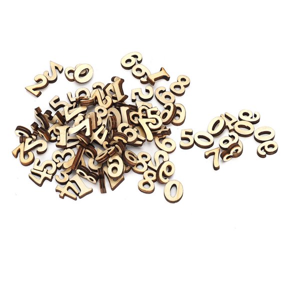 Educational Toy,  Tiles For Crafts, DIY Log Wood Sheet Durable For Develop Intellectual Realization And Interest Cultivation 0-9 Mixed Numbers