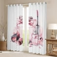 thumbnail image 2 of Manfei Women Perfume Blackout Curtains Set of 2 (52x84 Each),Chic Bowknot Ribbon Window Curtains,Girl Pink White Curtains and Drapes For Child,Ultra Soft Home Decor, 2 of 6