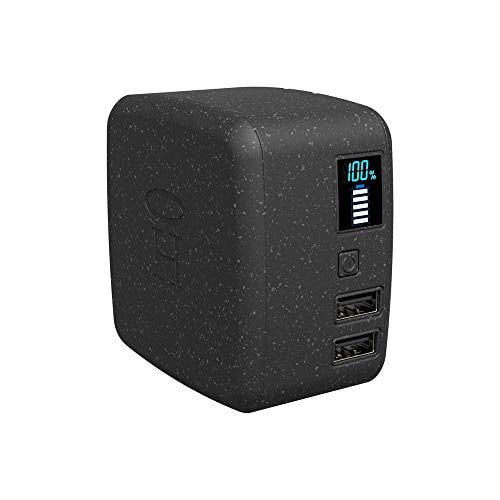 801105857 Innovative Car Charger Power Bank with Dual USB Compatible Charging Ports Black HALO Portable Phone Charger Power Cube 10,000mAh Built-in Charging Adapters 