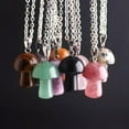 thumbnail image 4 of HOOUN 20pcs Natural Crystal Quartz Stone Mushroom Pendants Silver Necklace Jewelry-Green Aventurine, 4 of 9