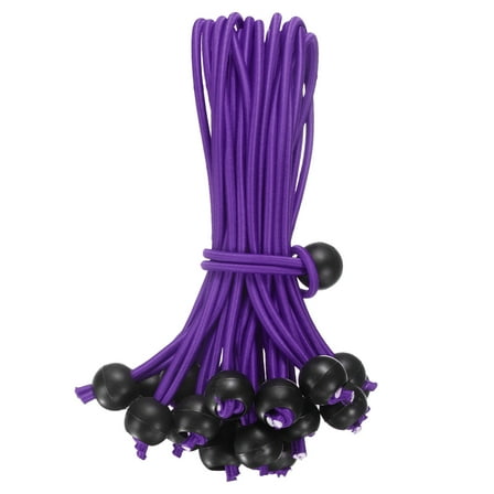 12" Balls Bungee Cords, 20 Pcs Bungee Cords with Balls Elastic Tarp Tie Downs for Tents(Khaki/Black)
