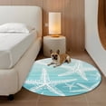 Curated visual reference: Fresh Look at Coastal Teal Starfish Round Living Room Rugs 3 3 Ft