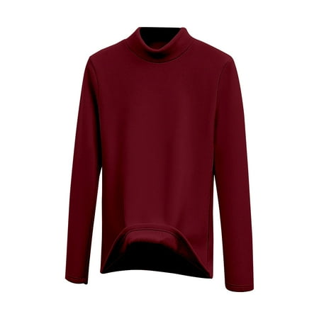 Comdrip Thermal Tops for Women Women s Turtleneck Fleece Lined Long Sleeve Top Warm Thermal Pullover Shirt for Cold Weather & Daily Wear Ribbed Long Sleeve Tops for Women Red XL