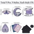 thumbnail image 2 of 5Pcs 5 Styles Alloy Enamel Brooches for Backpack Clothes Mixed Shapes Violet 30x24mm Violet, 2 of 3