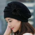 thumbnail image 2 of Women Beanies Winter Hats Women Fashion Womens Flower Knit Crochet Hat Winter Warm Cap Beret Women hats Winter Warm, 2 of 3