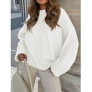 Fantaslook Sweaters for Women Oversized Crewneck Long Sleeve Chunky Knit Pullover Sweaters Tops Trendy Fall Outfits