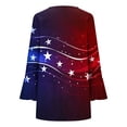 thumbnail image 4 of Kvture 4th of July Tops for Women Henley V Neck Button 3/4 Sleeve Blouse Independence Day Patriotic T Shirts Summer Wine Tees XL, 4 of 5