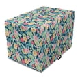 thumbnail image 1 of Floral Dog Crate Cover, Hibiscus Flower and Leaves Tropical Summer Flair Bouquet Arrangement Illustration, Easy to Use Pet Kennel Cover for Medium Large Dogs, 35" x 23" x 27", Multicolor, by Ambesonne, 1 of 6
