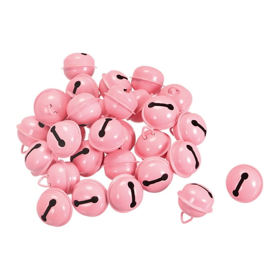 Jingle Bells, 22mm 30pcs Craft Bells for DIY Holiday Decoration, Musical Party, Wedding, Deep Pink