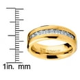 thumbnail image 4 of Men's Titanium Wedding Band Engagement Ring 9 Large Cubic-Zirconia Goldtone, 4 of 4