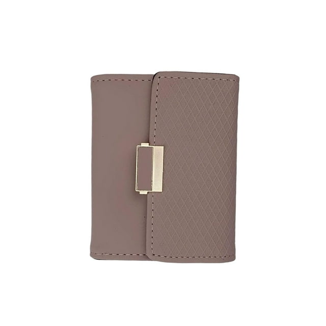 Cartera delgada para mujer Cartera de tres pliegues de almacenamiento minimalista de capacidad adicional informal Marrón Zulema Cartera delgada para mujer