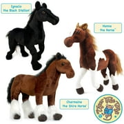 Ignacio the Black Stallion | 18 Inch Large Black Stallion Horse Stuffed Animal Plush Pony | By TigerHart Toys