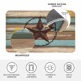 thumbnail image 3 of Teal Brown Texas Star Door Mat Indoor Outdoor, Country Farmhouse Wooden Non Slip Welcome Mat with Rubber Backing, Absorbent Fabric Front Door Mats Entryway Rug for Home Patio Entrance 20"x31.5", 3 of 9
