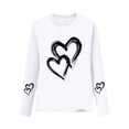thumbnail image 2 of White Girls Long Sleeve Shirt | Soft Stretchy Heart Print Top | Everyday Basic Tee for Kids & Big Kids,Size 11-12 T, 2 of 6