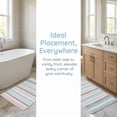 thumbnail image 5 of Unique Bargains Absorbent Striped Non Slip Quick Dry Washable Bath Mats Pink 30"x17", 5 of 6