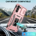 thumbnail image 6 of Atump for Galaxy S21 Case with 2Pcs HD Screen Protector, Military Grade Shockproof and Slide Camera Cover, 360° Rotated Ring Kickstand Protective Case for Samsung Galaxy S21,Rose Gold, 6 of 7