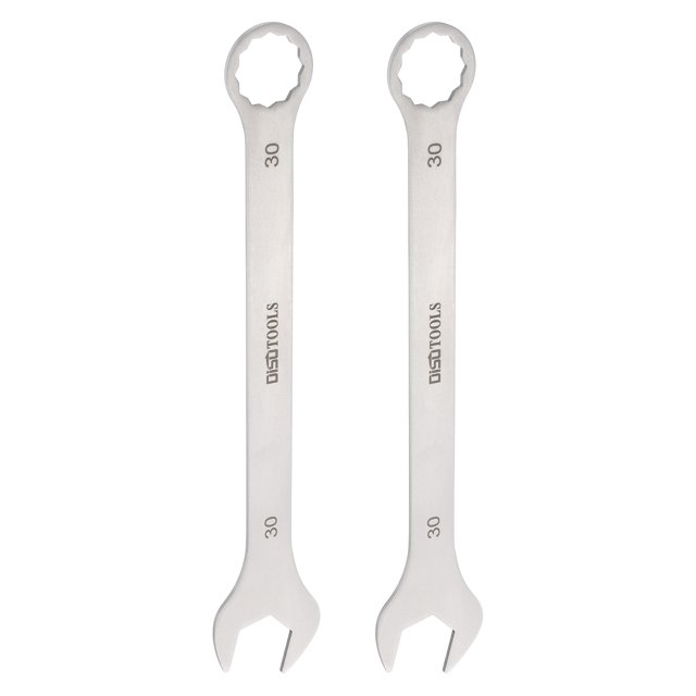 Uxcell 2pcs Thin Combination Wrench Metric 30mm Torx Ended Box 15 Degree Offset Open End Stainless Steel