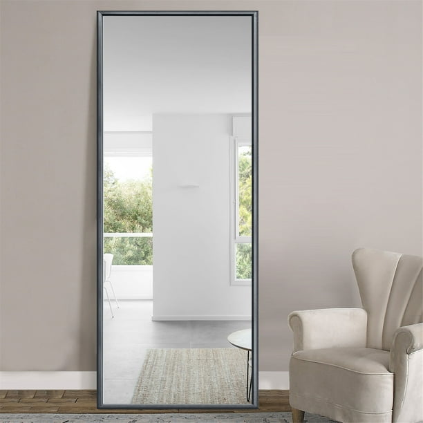 NeuType 65"x22" Rectangular Full Length Floor Mirror with Stand Dark