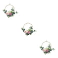 thumbnail image 1 of ZheElen Versatile Metal Ring Hoop Wreath Garland With Artificial Roses Indoor Or Outdoor Y892round 3Set, 1 of 6