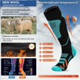 thumbnail image 3 of Calcetines de esquí Unenow de lana merino térmicos hasta la rodilla, 2 pares, 3 of 6