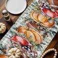 thumbnail image 6 of Fall Table Runner Thanksgiving Pumpkin Rugby Helmet Table Runners Green Eucalyptus Leaves Plaid Cotton Linen Dresser Scarf Kitchen Dining Table Decor for Fall Holiday Party Decor 13x90 Inch, 6 of 9