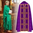 thumbnail image 5 of Medieval Formal Cape, Purple Decorative Printed Wrap, 47.24inch, 5 of 7
