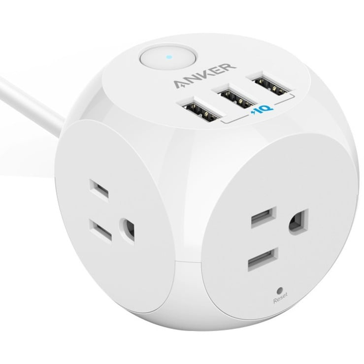 Anker Power Strip, PowerPort Cube USB with 3 Outlets and 3 USB Ports, 5