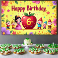 thumbnail image 7 of LUUFILx Happy Birthday Backdrop 6th Birthday Banner for Kids Party Supplies Photography Props Background Decorations Fairy Tale Theme Celebration, 7 of 7