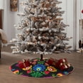 thumbnail image 5 of Daiia Traditional Floral Polish Drawing Merry Christmas Tree Skirt , Xmas Large Lace-up Tree Skirt, Santa Snowflakes Rustic Home Decorations New Year Party Farmhouse Decor-36", 5 of 7