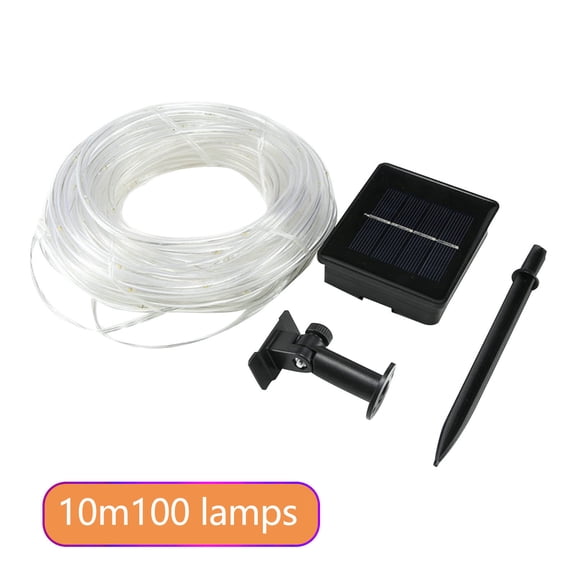 Solar Rope Lights Outdoor String Lights, 32.81 Ft 100 LED Tube Light Waterproof Copper Wire Fairy Lights for Garden Fence Yard Christmas Wedding Party