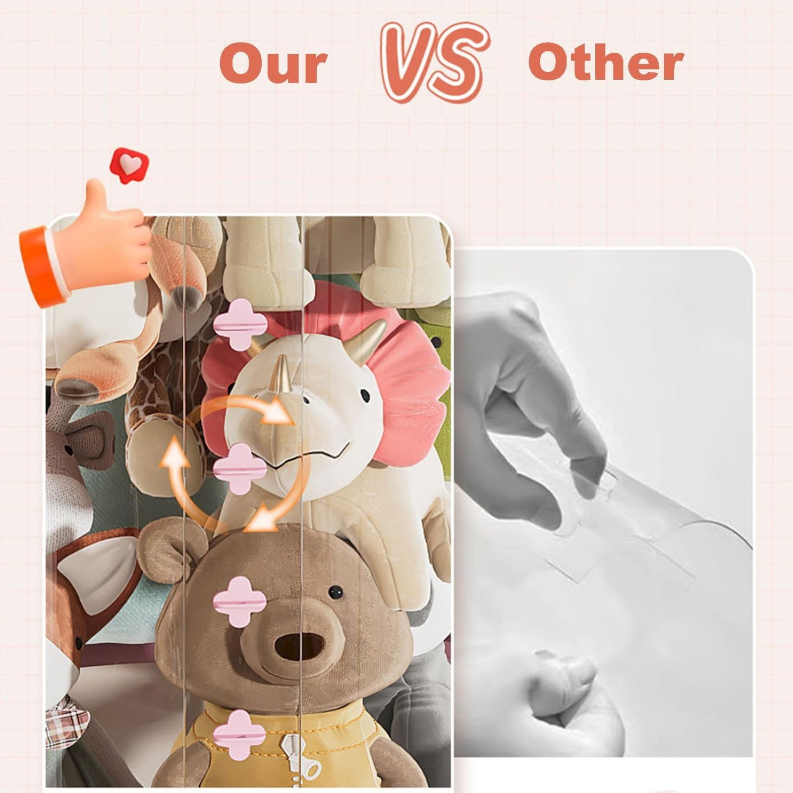BNNG Clearance Corner Stuffed Animal Storage Stuffed Animal Storage Tube Baby Toys Organizer Bag PET Transparent Stuffed Animal Zoo Organizer Large Doll Display Bucket with Lid Nursery Storage