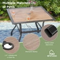 thumbnail image 6 of 37" Square Patio Dining Table Outdoor Furniture Table for Backyard Bistro Garden Deck, Imitation Wood Table Top, 1.57” Umbrella Hole, 6 of 7