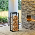 thumbnail image 2 of HOMCOM Firewood Rack Fireplace Log Holder, 15.7" x 9.8" x 39.4", 2 of 10