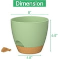 thumbnail image 2 of FIASON 2 Pack Plastic 8 Inch Green with Brown Self Watering Plant Pots for Indoor Outdoor,Flower Pots Include Drainage Holes and Saucer, 2 of 11