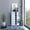 White, variant on 32" H Black Coffee Cart With Cabinet, 4 Wheels, 1 Divided Storage Shelf, Folding Door, 6 Bottle Slots & 2 Side Shelves Aluminum Exterior Bar-coffee Cabinet Variety, Shelf Fashion, Spaces Holder