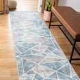 thumbnail image 3 of Geometric Modern 2'x7' Blue Runner Rug, 3 of 7