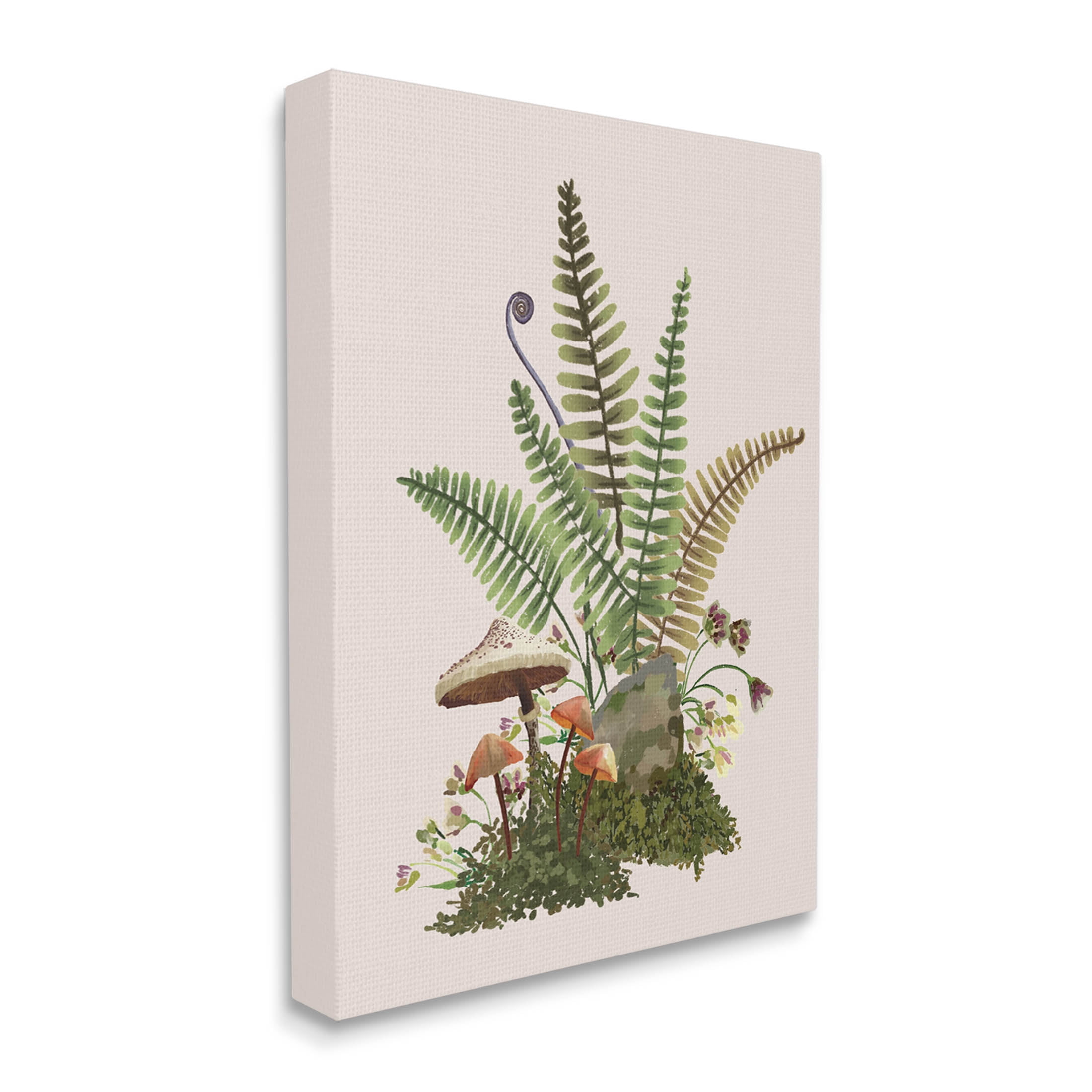 Forest Botanical Mushroom Sprouts Botanical & Floral Graphic Art Gallery Wrapped Canvas Print Wall Art