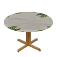 thumbnail image 3 of RUIYC Christmas Fitted Round Table Cloth,XMAS Retro Linen Tablecloth Waterproof Table Cover for Table,Black Plaid Circular Table Cloth Elastic for Kitchen Picnic White, 3 of 7