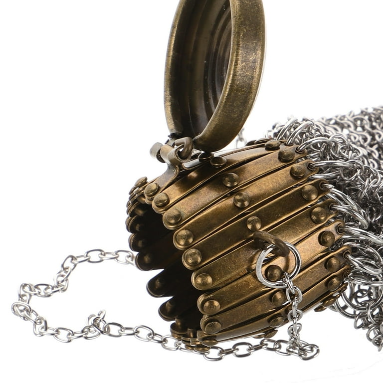 WRITWAA Vintage 1920s Style Coin Purse with Iron Mesh and Long