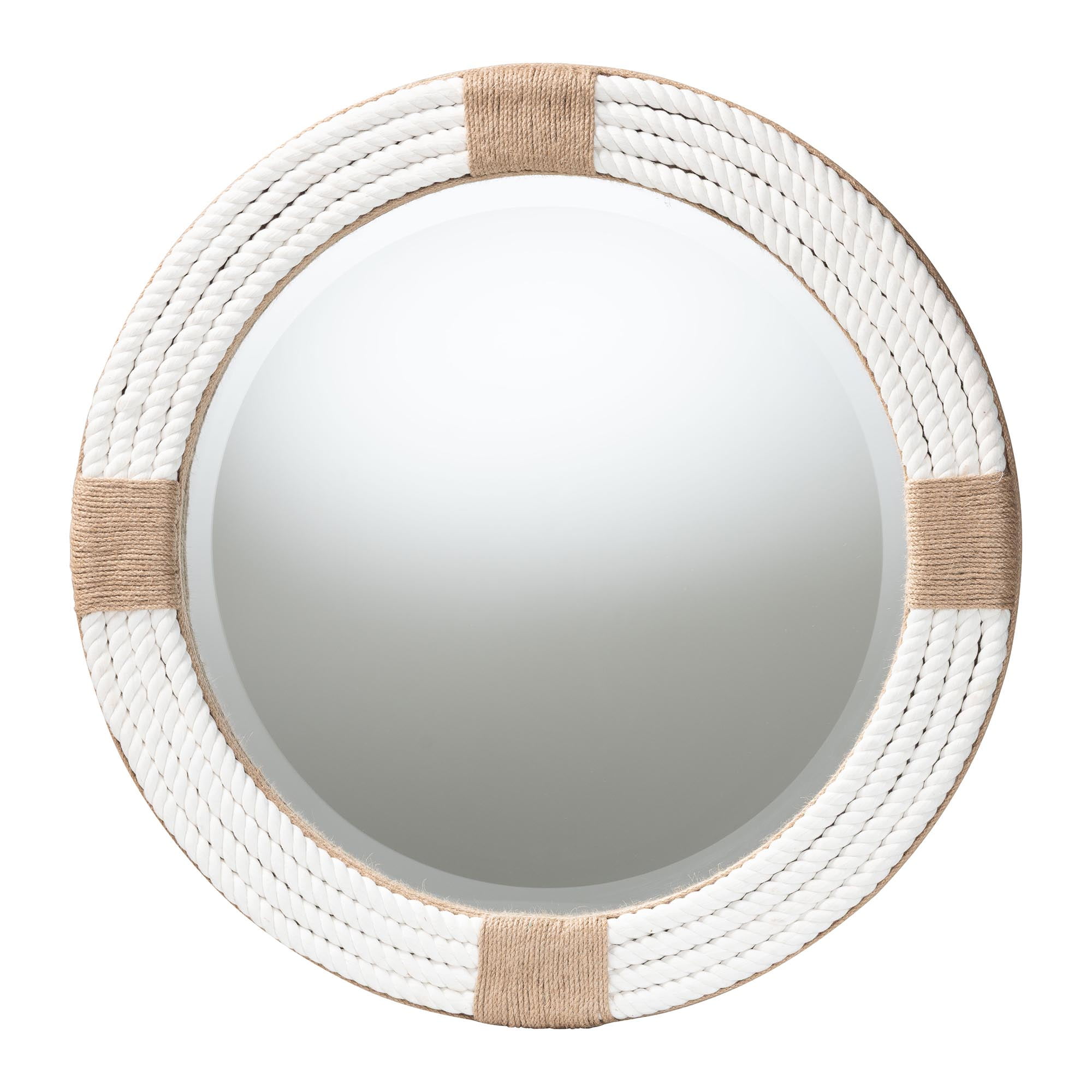 bali & pari Makya Boho Mirror, 30"W, Round, White