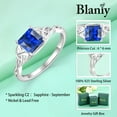 thumbnail image 6 of Blaniy Infinity Trinity Irish Celtic Knot Ring for Women 925 Sterling Silver Statement Ring Princess Cut Sapphire Ring September Birthstone Jewelry Gifts for Her Size 5, 6 of 6