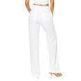 thumbnail image 5 of TRUBKH Linen Pants Women Straight Leg Lounge Trouser Cruise Pants Palazzo Pants Long Trousers Floral Belt Pants Paperbag Pant Boho Bottoms Plain Drawstring Trousers Gaucho Pant White S, 5 of 8