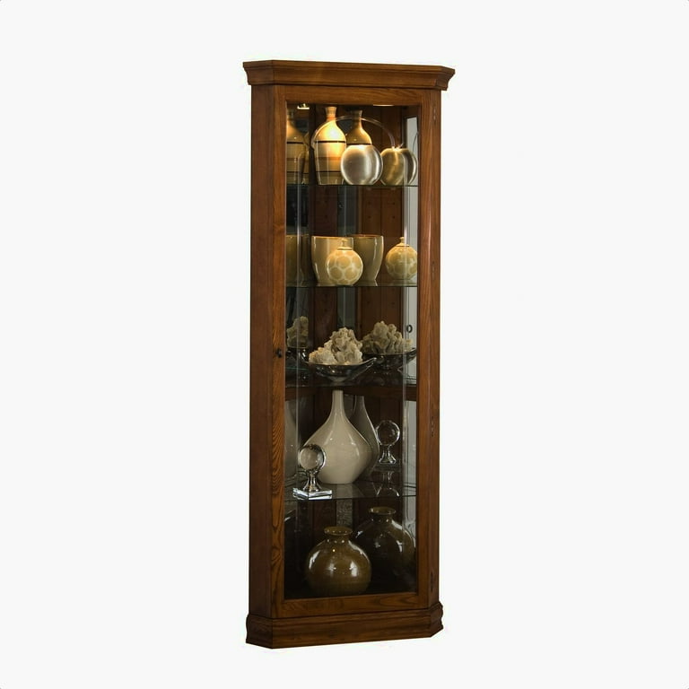 Milanhome Nancy Lighted Corner Curio Cabinet