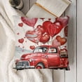 thumbnail image 3 of YINGXI Throw Pillow Covers Pink Love Heart Gnomes Truck Decorative Pillows for Wedding Decor 22x22in, 3 of 5