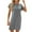 Gray, variant on Diufon Summer Cotton Dresses for Women Casual Solid Color Dress Round Neck Short Sleeve Dress
