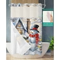 thumbnail image 2 of No Hook Shower Curtain with Snap in Liner, Christmas Snowman Candy House Hotel Shower Curtains for Bathroom, Washable Shower Curtain Liner Set with Mesh Top Window, 36"x78", 2 of 6